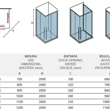 Box Doccia Soft-Close H200 8mm Anticalcare Profili Oro Spazzolato