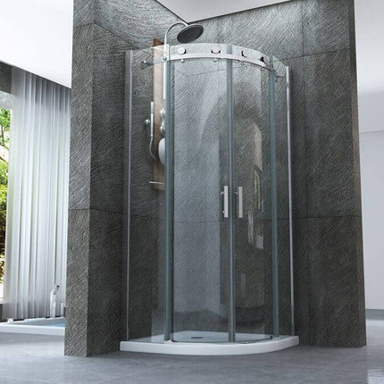 Box Doccia Trasparente 8mm H195 Semicircolare Doppia Anta Scorrevole - Virgo