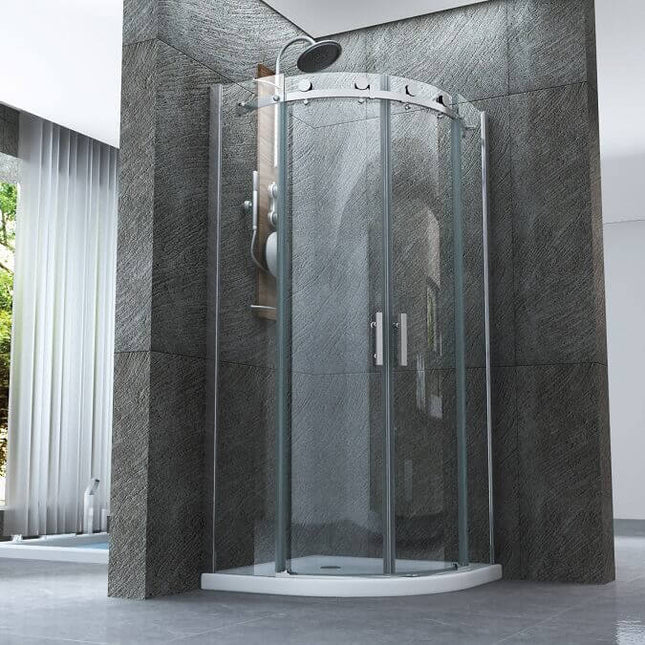 Box Doccia Trasparente 8mm H195 Semicircolare Doppia Anta Scorrevole - Virgo