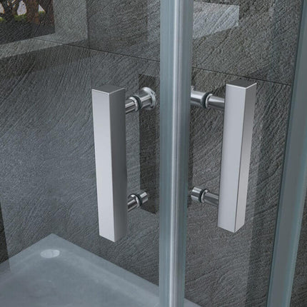 Box Doccia Trasparente 8mm H195 Semicircolare Doppia Anta Scorrevole - Virgo