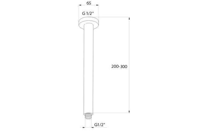 Braccio doccia a soffitto design rotondo - 20cm / 30cm