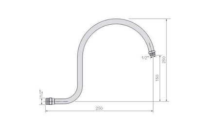 Braccio soffione doccia curvo