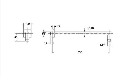 Braccio soffione doccia tondo - 35cm