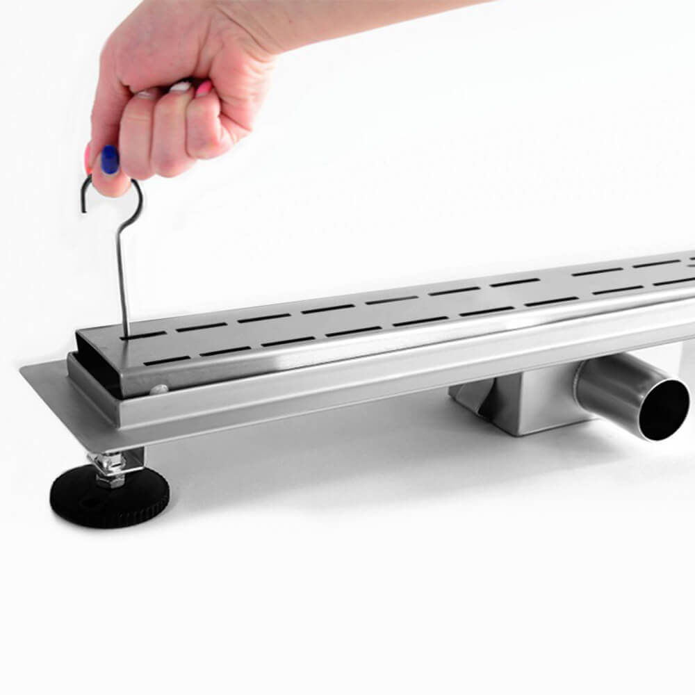 2 In 1 Canaletta Canalina Doccia Acciaio Inox Scarico Pavimento Griglia Sifone - Foto 6