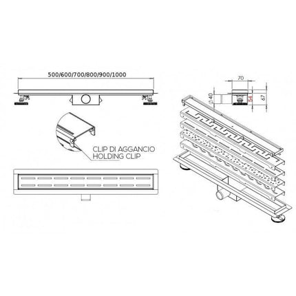 Canalina Di Scarico Doccia Acciaio Inox - Runner