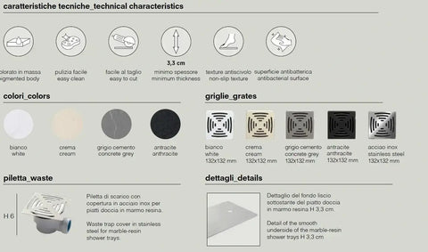 Colacril Flat Bordo - Piatto Doccia In Marmo Resina Ribassato
