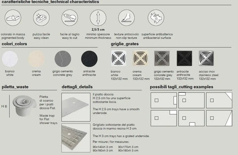 Colacril Flat - Piatto Doccia In Marmo Resina Ribassato