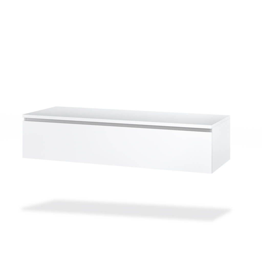 Composizione Bagno 120cm Con Doppio Lavabo, Base Con Cassetto E Specchio Con Lampada