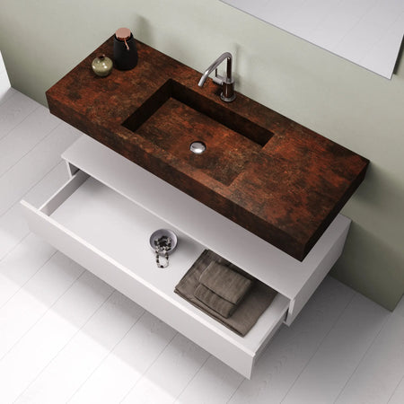 Composizione Bagno 120cm Con Vasca Integrata Cassetto E Specchio - Mobile Bagno TFT