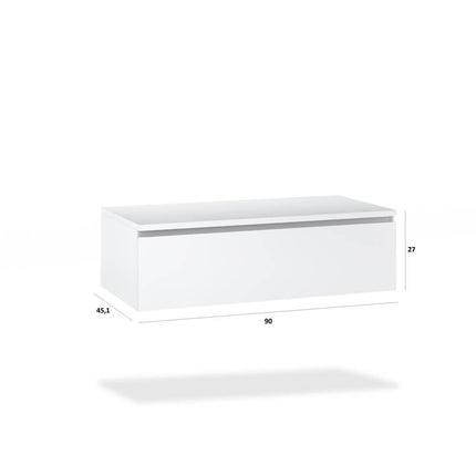 Composizione Bagno 90cm Con Vasca Integrata Cassetto E Specchio