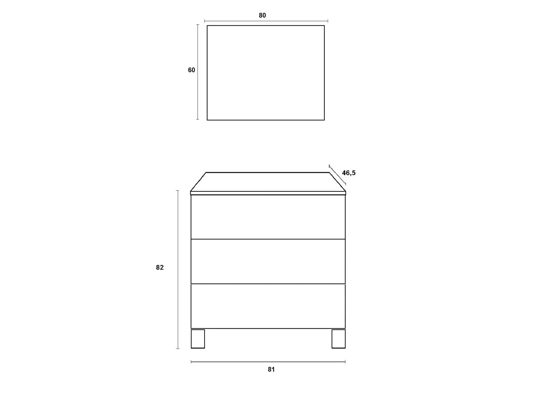 Composizione Mobile Bagno 100cm a Terra Con Tre Cassetti e Specchio