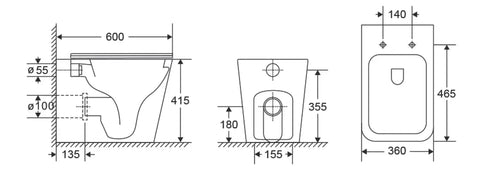 Scheda tecnica WC senza brida Karag LT