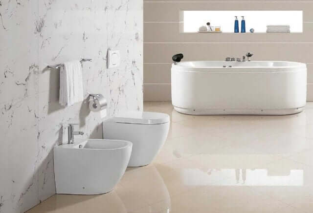 Coppia Sanitari Design Sospesi / A Terra Filo Muro Sanitari A Terra