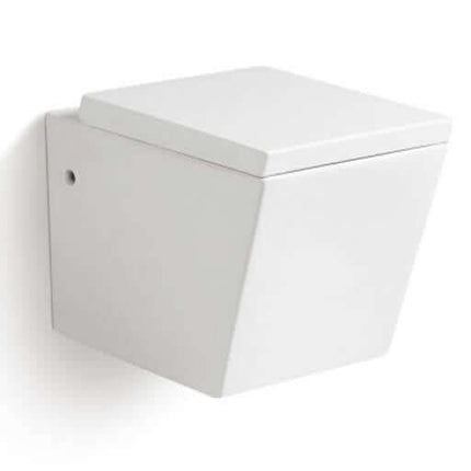 Coppia Sanitari Design Squadrato Sospesi / A Terra Filo Muro