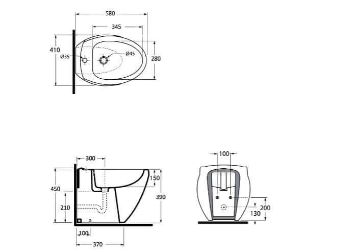 Coppia Sanitari Filo Muro Sospesi / A Terra Design Moderno