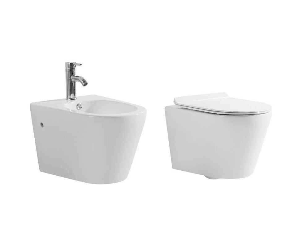 Coppia Sanitari Sospesi / A Terra Filo Muro Con Copriwater Soft-Close - Giglio Sanitari Sospesi