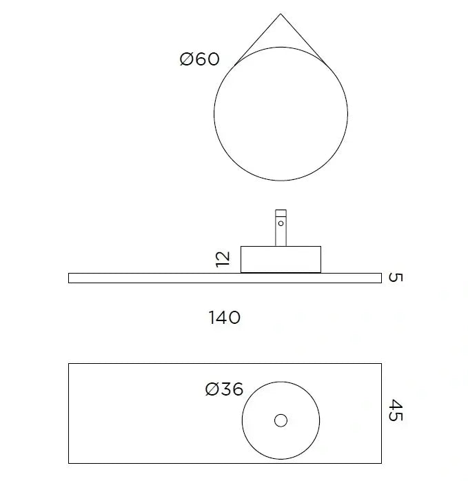 Composizione Bagno Completa Con Mensola Porta Lavabo 140cm - Mobile Bagno TFT