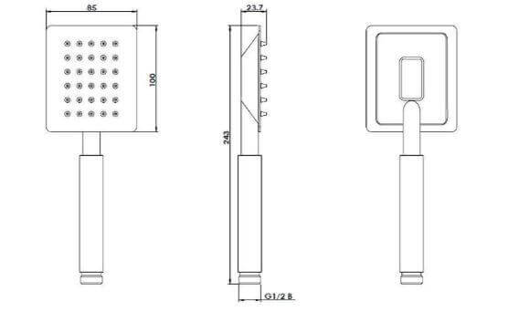 Doccetta A Mano Acciaio Inox Cromato Design Moderno - 1014