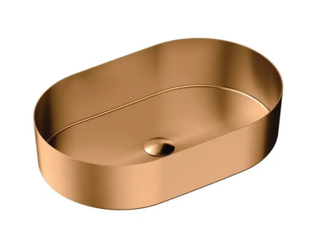 Lavabo Da Appoggio In Acciaio Inox 55x35 - Oro Rosa