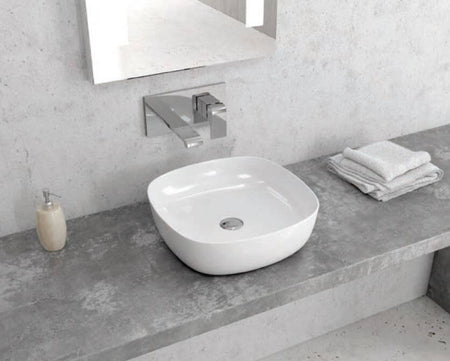 Lavabo Da Appoggio In Ceramica Bianca 37,5x37,5 WKG2184