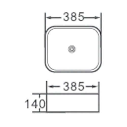 Lavabo Da Appoggio In Ceramica Bianca 38,5x38,5 - LB801W