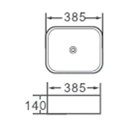 Lavabo Da Appoggio In Ceramica Bianca 38,5x38,5 - LB801W