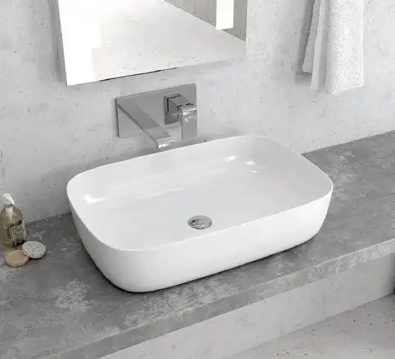 Lavabo Da Appoggio In Ceramica Bianca 60x39 WKG2413P