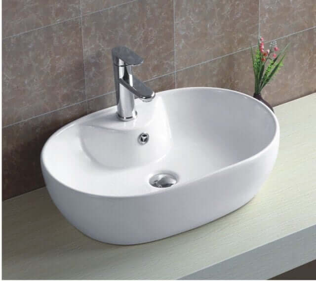 Lavabo Da Appoggio In Ceramica Bianca 60x40 - LB502W
