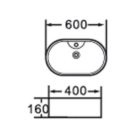 Lavabo Da Appoggio In Ceramica Bianca 60x40 - LB502W