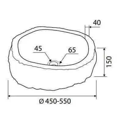 Lavabo Da Appoggio In Pietra Di Fiume Naturale Grigio