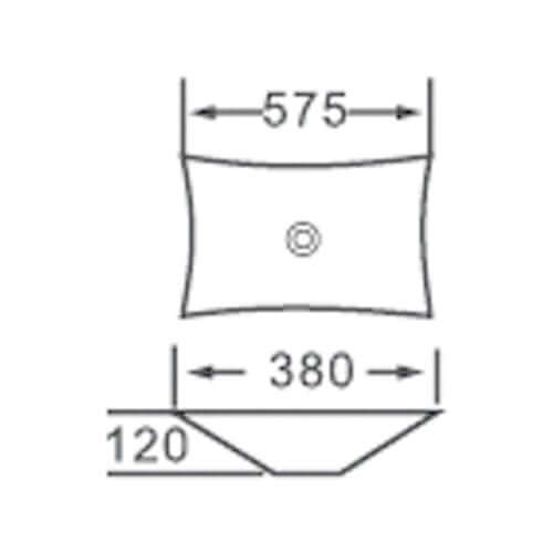 Lavabo Da Appoggio Rettangolare Moderno 57x38 - LB812W