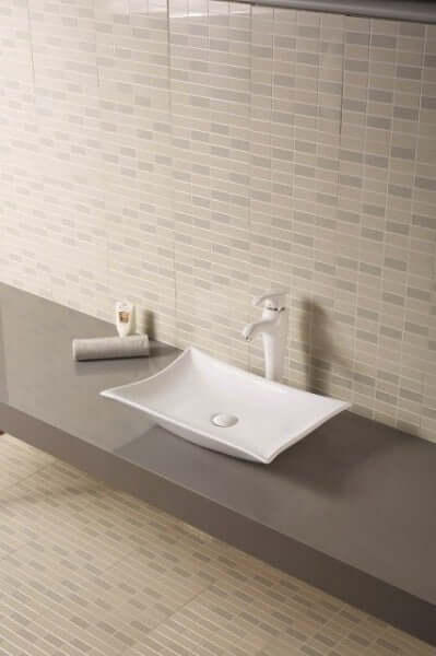 Lavabo Da Appoggio Rettangolare Moderno 57x38 - LB812W