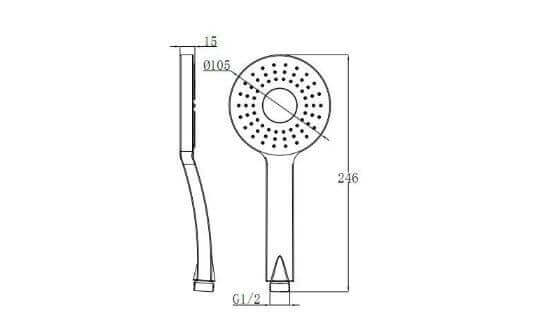 Manopola Doccia In ABS Cromato Design Moderno - 1026