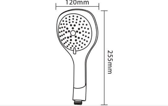 Manopola Doccia Triplo Getto In ABS Cromato E Bianco - 1006