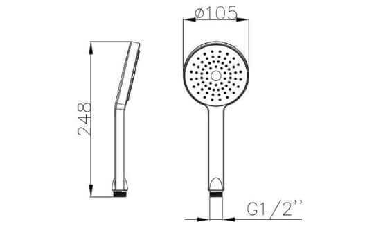 Manopola Per Doccia In ABS Cromato Design Moderno - 1018