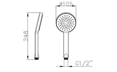Manopola Per Doccia In ABS Cromato Design Moderno - 1018