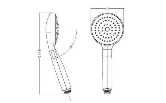 Manopola Per Doccia In ABS Cromato Stile Moderno - 1021