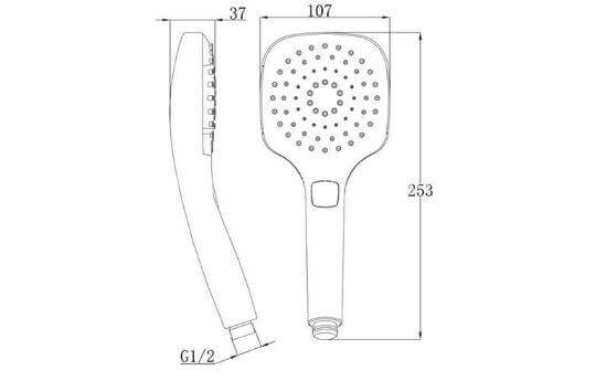 Manopola Per Doccia In ABS Cromato Triplo Getto - 1007