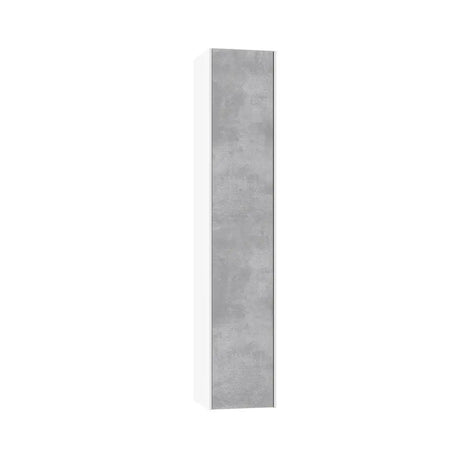 Mobile Bagno 120cm Sospeso Due Cassetti Lavabo Doppia Vasca e Specchio Con Lampada Cemento