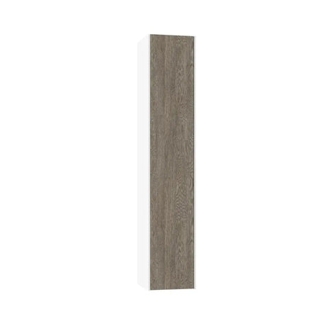 Mobile Bagno 120cm Sospeso Due Cassetti Lavabo Doppia Vasca e Specchio Con Lampada Rovere Cenere