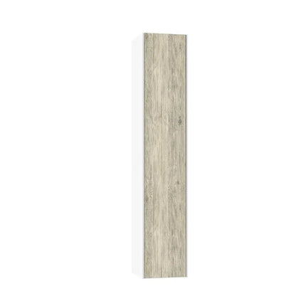 Mobile Bagno 120cm Sospeso Due Cassetti Lavabo Doppia Vasca e Specchio Con Lampada Pino Artico