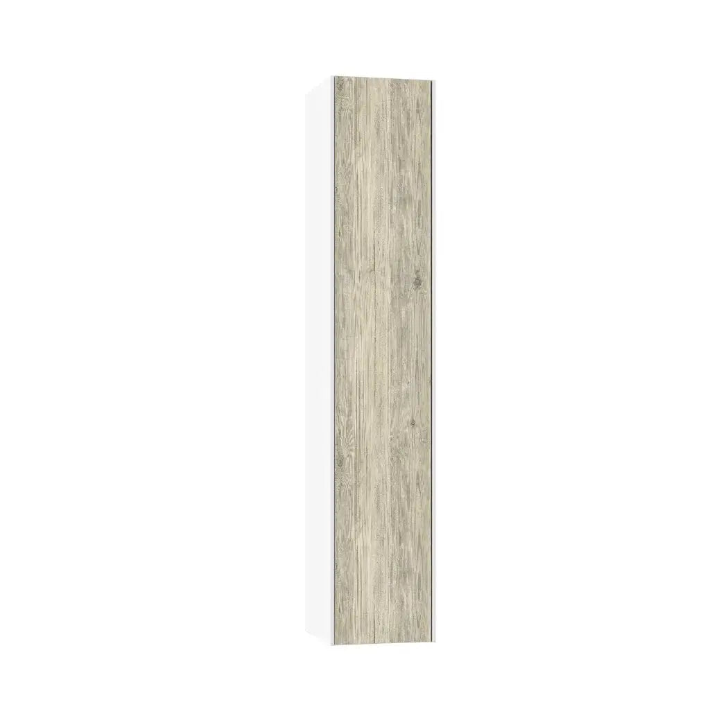 Mobile Bagno 120cm Sospeso Due Cassetti Lavabo Doppia Vasca e Specchio Con Lampada Pino Artico