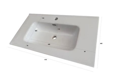 Mobile Bagno 60cm Sospeso Due Cassetti e Specchio