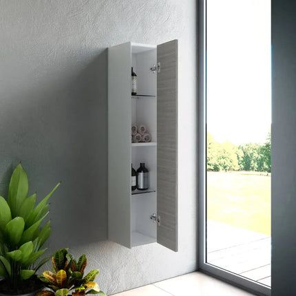 Mobile Bagno 80cm Sospeso Due Cassetti e Specchio