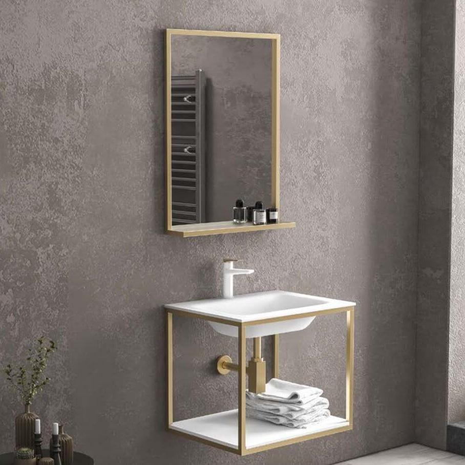 Mobile Bagno Industrial Sospeso 60cm Color Oro