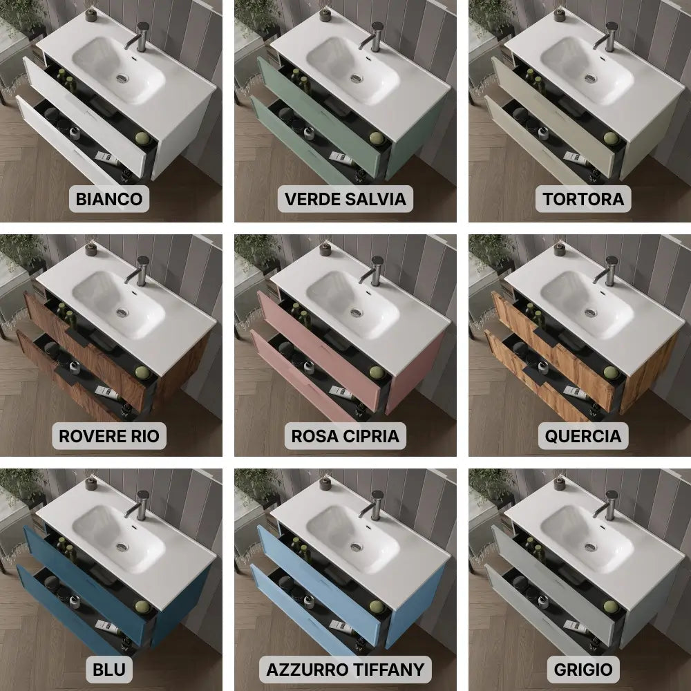 Composizione Bagno Sospesa 60cm - Zefira