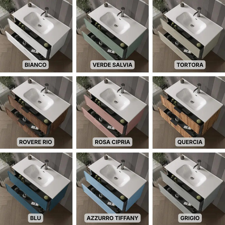 Composizione Bagno Sospesa 60cm - Zefira