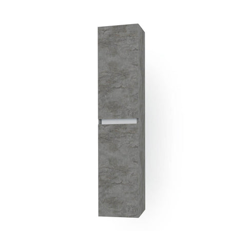 Mobile Bagno Sospeso100cm Con 1 Cassetto, Vano a Giorno, Pensile Colonna, Specchio e Lampada