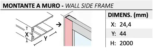 Parete Doccia Walk-In Con Paraschizzi H200 6mm