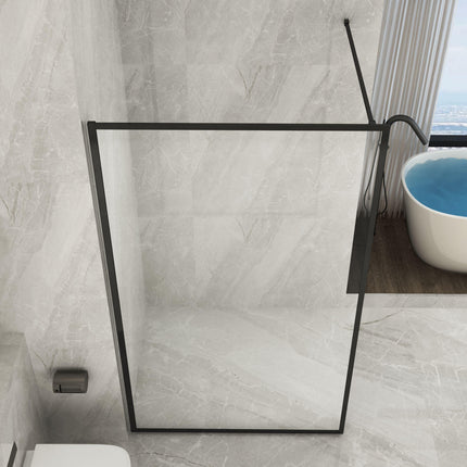 Parete Doccia Walk In H195cm 8mm Framed Profili Neri
